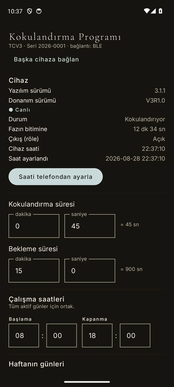 Uygulama: koyu tema