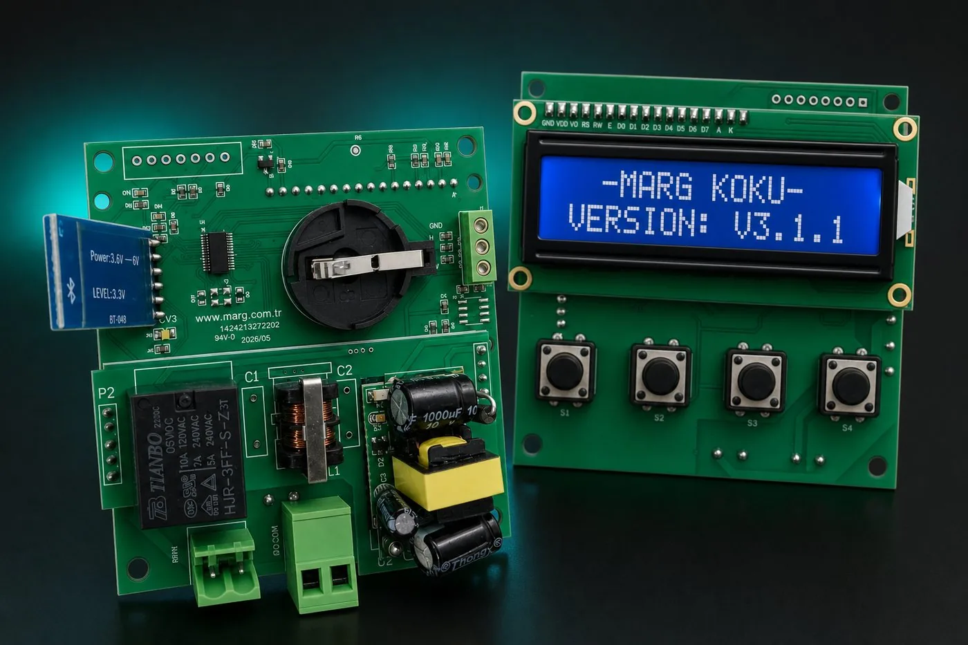 MARG SCENT kontrol kartı ve LCD panel kartı — -MARG KOKU- VERSION: V3.1.1