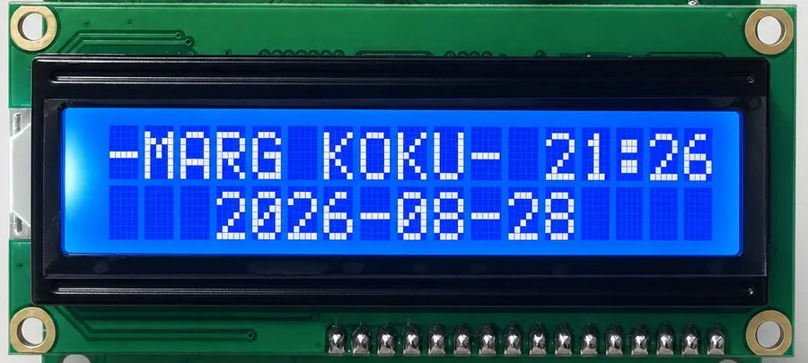 LCD ana ekran: -MARG KOKU- 21:26 / 2026-08-28