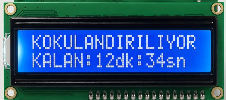 LCD: KOKULANDIRILIYOR / KALAN:12dk:34sn