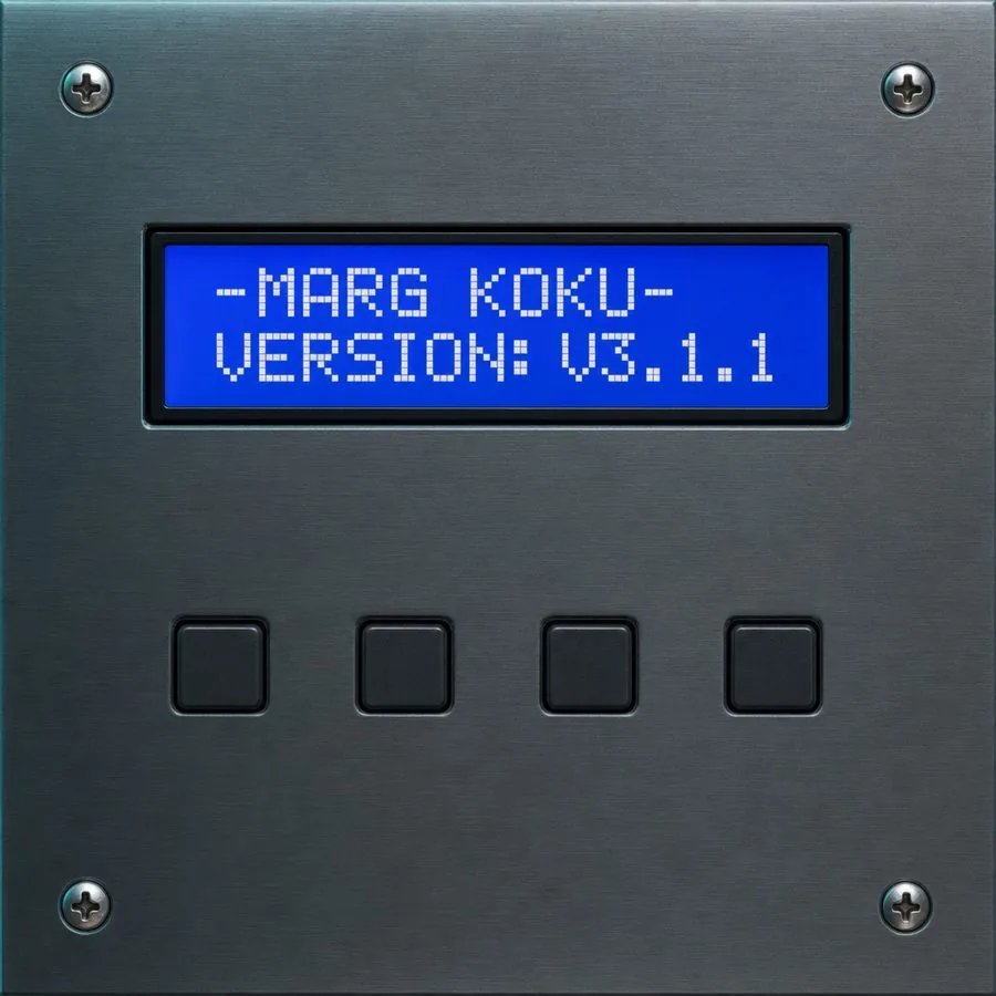 Ön panel yerleşimi: MARG KOKU LCD penceresi ve dört kare buton